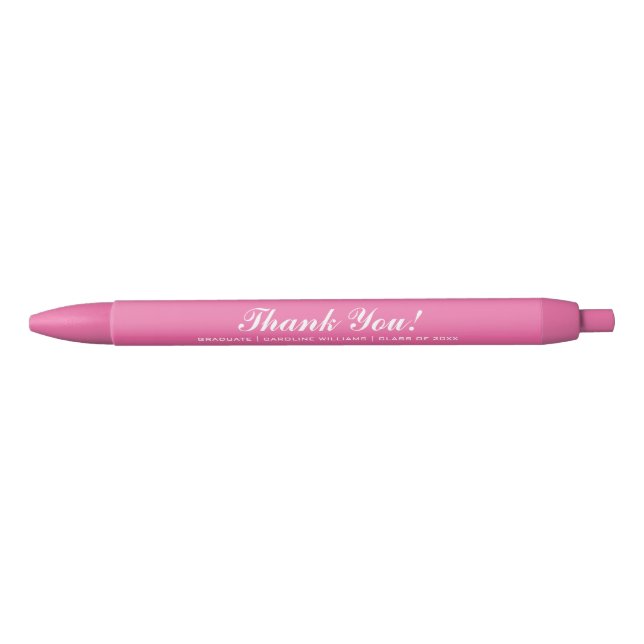 Stylo Noir Fête de graduation rose Personnalisé Favoriser les (Devant)