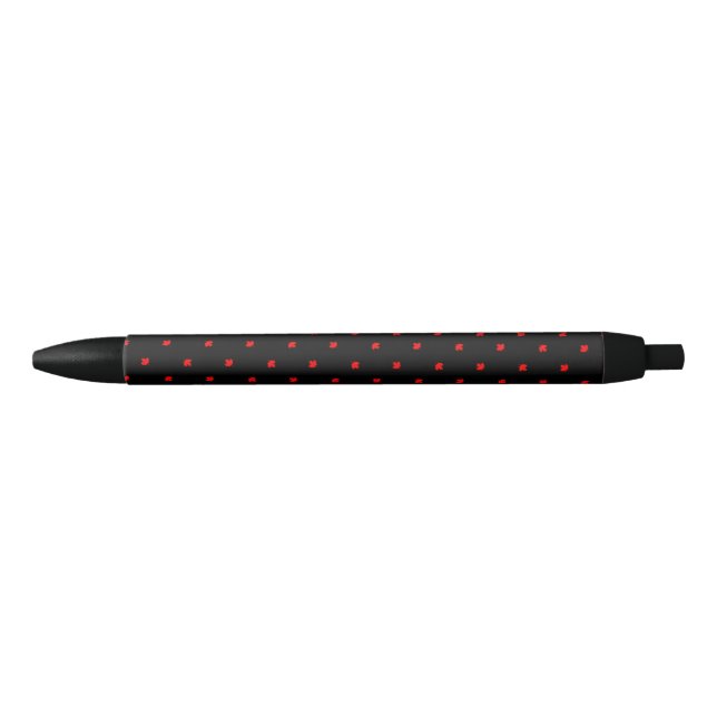 Stylo Noir Feuille d'érable du chalet canadien (Devant)