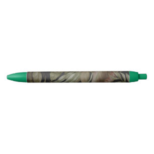 STYLO NOIR FEUILLES DE PALMIERS TROPICAUX