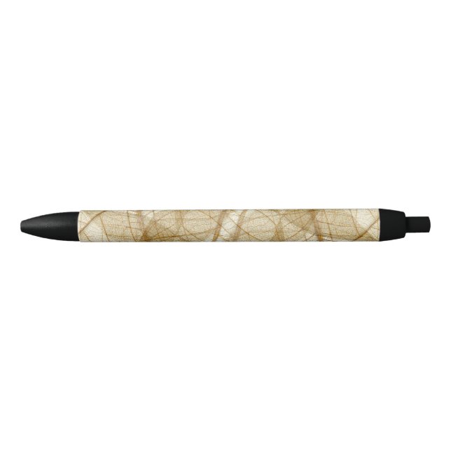 Stylo Noir Feuilles rustiques en dentelle (Devant)
