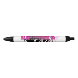 Stylo Noir Fille batteur avec un texte amusant violet et noir