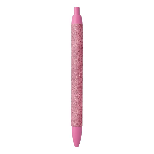Stylo Noir Fille Parties scintillant rose Empreinte de léopar (devant Vertical)
