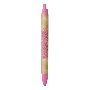 Stylo Noir Fille Parties scintillant rose Tropical Ananas Gol