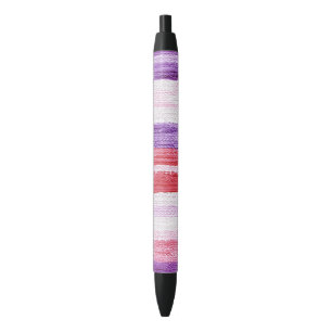 Stylo Noir Fille violet rose rose rouge rayures Noël