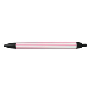 Stylo Noir Flamant rose en rayures rose