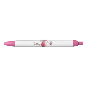 Stylo Noir Flamant rose fabuleux
