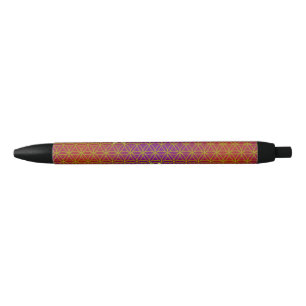 Stylo Noir Fleur de la vie - emboutissez le motif sans