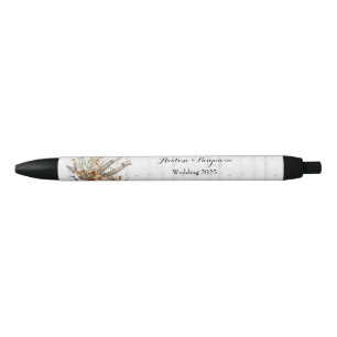 Stylo Noir Fleur sauvage d'automne Mariage de bouleau blanc