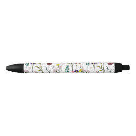 Stylo Noir Fleur Sauvage Vibrante