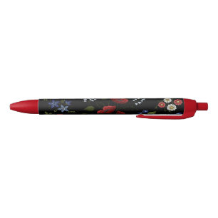 Stylo Noir Fleurs