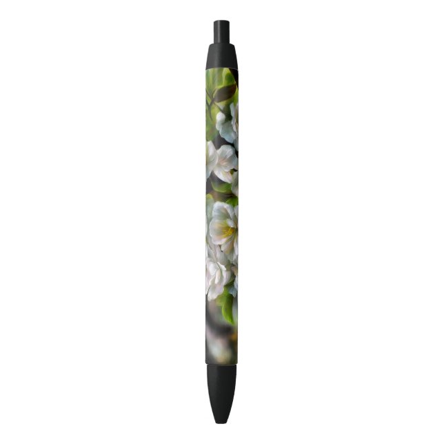 Stylo Noir Fleurs d'Apple (devant Vertical)
