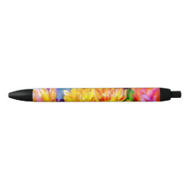 Stylo Noir Fleurs de tulipes - Flourdissant