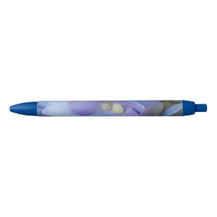Stylo Noir fleurs d'hydrangée bleue