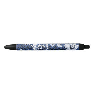 Stylo Noir Fleurs Fantastiques (Bleu) Beaux-Arts