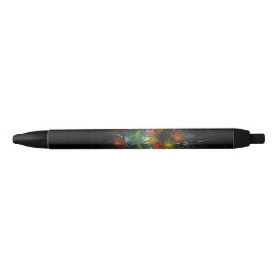 Stylo Noir Fleurs imaginaires fractales douces et tendres