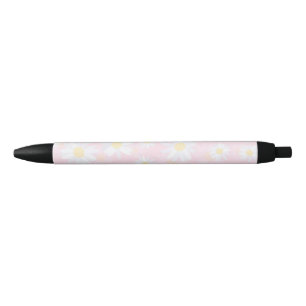 Stylo Noir Fleurs marguerites blanches Classy Design botaniqu
