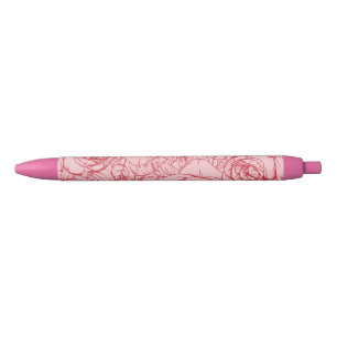 Stylo Noir Fleurs Motif 14