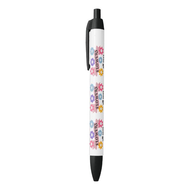 Stylo Noir Fleurs partout (Haut (Vertical))