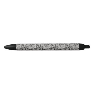 Stylo Noir Fleurs Sombres Roses Grises Noires Esthétique