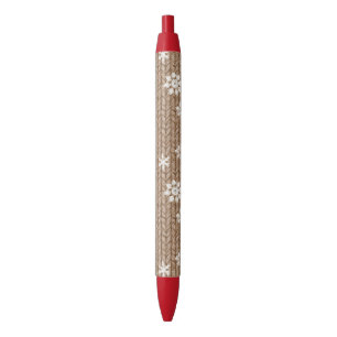 Stylo Noir Flocons de neige de Noël au cacao crème