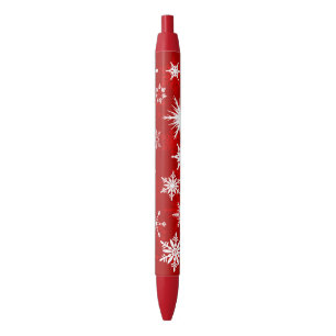Stylo Noir Flocons de neige de saison de Noël