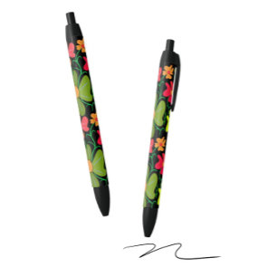 Stylo Noir Floral