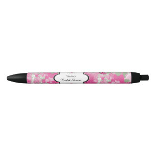 Stylo Noir Floral rose, Fête de la mariée