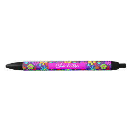 Stylo Noir Flore rétroélectrique Personnalisée