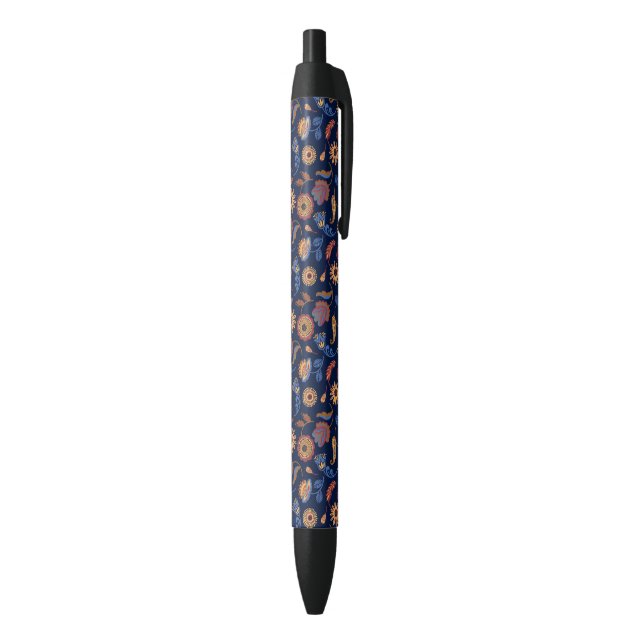 Stylo Noir Folk Rustique Floral (Bas (Vertical))