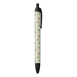 Stylo Noir Forêt de bambou rustique verdoyante 
