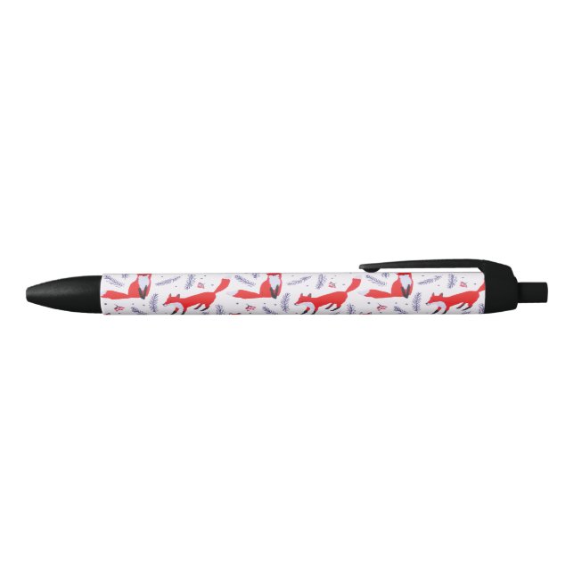 Stylo Noir Forêt de bois souriant Végétation Renard rouge (Haut)