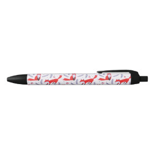 Stylo Noir Forêt des bois souriante Verdure Renard rouge