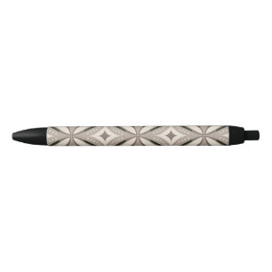 Stylo Noir Formes circulaires rétro beige et marron