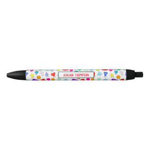 Stylo Noir Formes géométriques 2D et 3D colorées Enfants Moti
