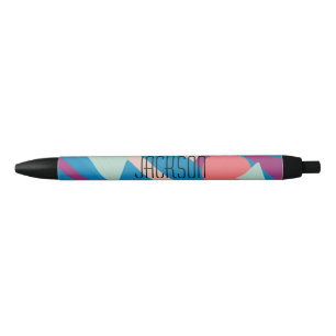 Stylo Noir Formes géométriques à l'huile palette vintage