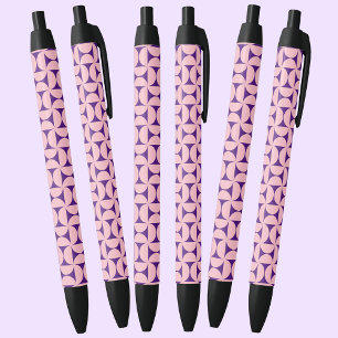 Stylo Noir Formes Géométriques Élégantes Motif En Couleurs Ro