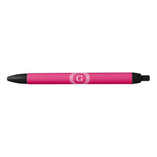 Stylo Noir Framboise Wht Grille Grecque Cadre De Rand Premier
