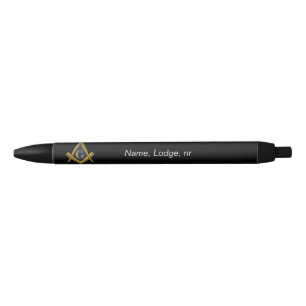 Stylo Noir Franc-Maçon Maçonnique Noir et or