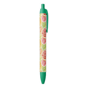 Stylo Noir Fruits Citriques Lime Citron Orange Pamplemousse