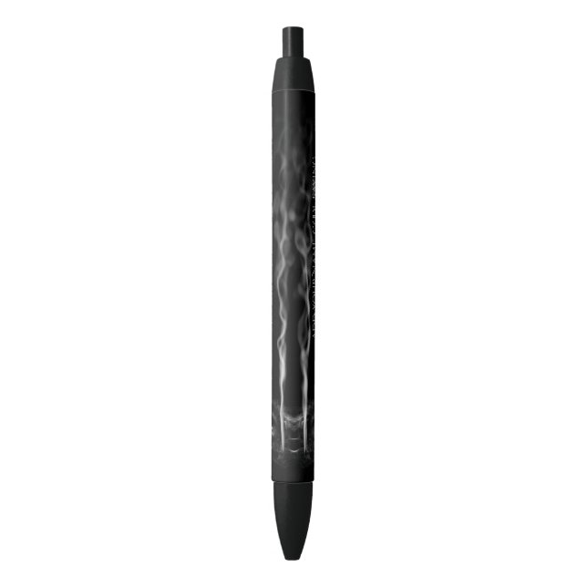 Stylo Noir Fumée de dragon noir avec votre nom (devant Vertical)