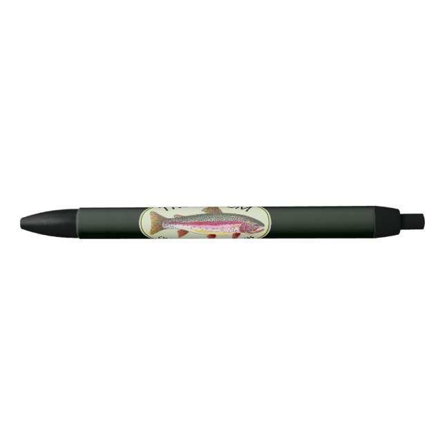 Stylo Noir Funky Rainbow Trout Bum Fishing (Devant)