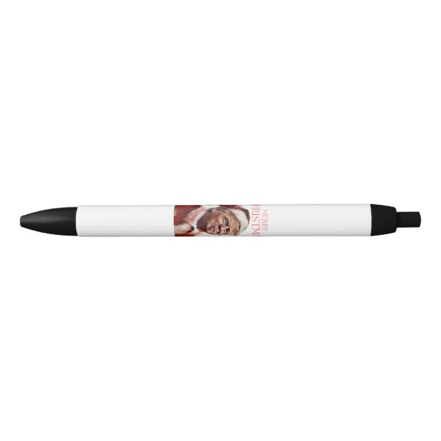 Stylo Noir Funny Trump Santa Claus Carte de Noël (Devant)