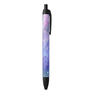 Stylo Noir Galaxie Amoureux de l'Espace Ciel Étoilé Aquarelle