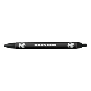 Stylo Noir Garçons balle de football noir élégant Nom personn