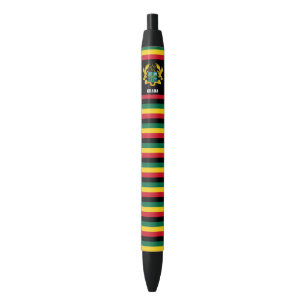 Stylo Noir Ghana Drapeau mignon Patriotique