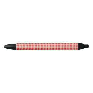 Stylo Noir Gingham Rouge et Blanc de Noël