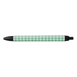 Stylo Noir Gingham vert menthe 