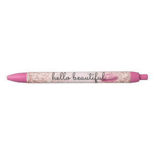 Stylo Noir Glam Rose Kiss Lips Blush Parties scintillant