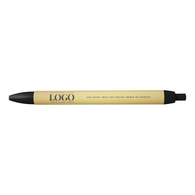 Stylo Noir Gold Gradient Votre Entreprise Logo Entreprise Per (Devant)