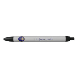 Stylo Noir Gold Professional Médicale Blue Caduceus